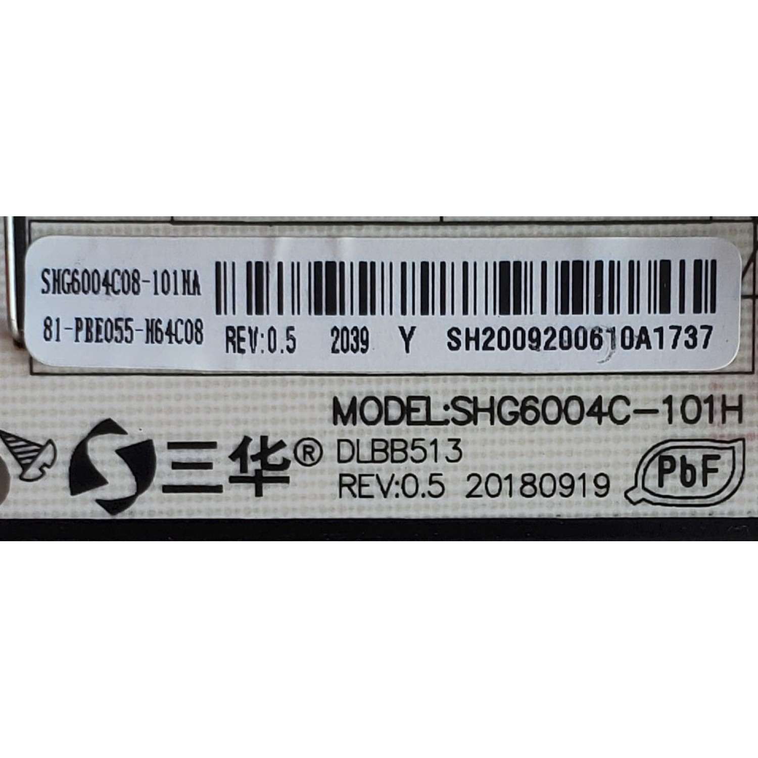 FUENTE DE PODER ORIGINAL PARA TV HKPRO / KALLEY / NUMERO DE PARTE 81-PBE055-H64C08 / SHG6004C-101H / SHG6004C08-101HA / SHG6004C / DLBB513 / CQC14134104969 / PANEL LVU580PADX / CC580PV6D VER.01 / BN96-50358A / BN9650358A / MODELO HKP58UHD7 / K-ATV58UHD - Imagen 2